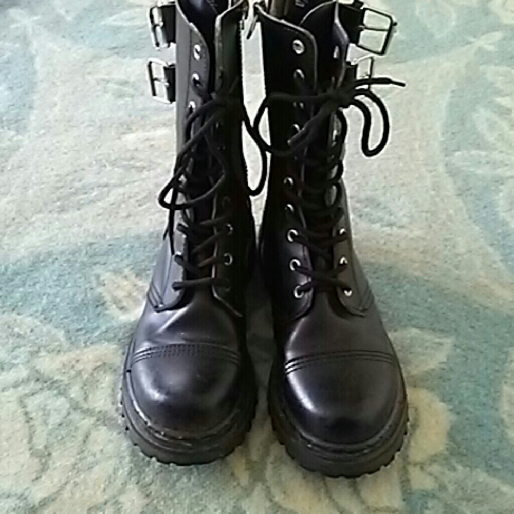 Demonia Punk Goth Combat Boots